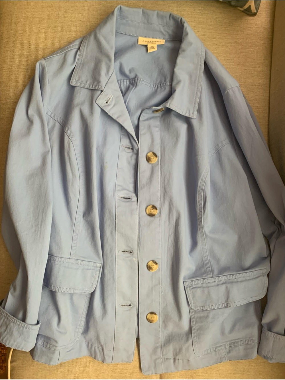 Appleseed's Light Blue Utility Jacket with Button Front